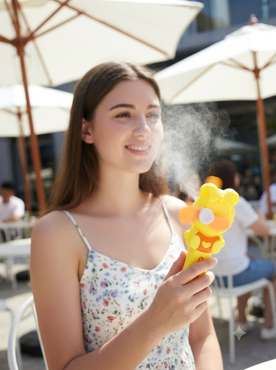 Hand Press Mini Portable Fan Toy (1 Pc, Mix Color & Design)