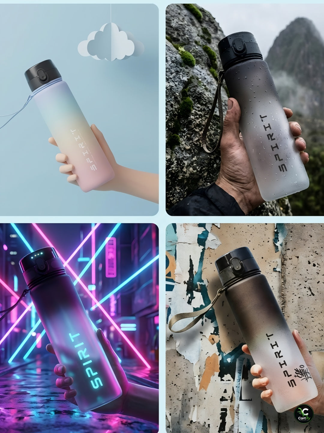Portable Leakproof BPA-Free Motivational Water Bottle (1L) – Gym, Travel & Daily Use | Unisex