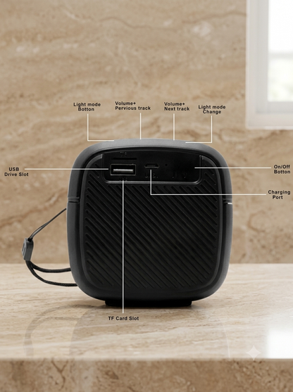 Portable 5W High Bass Bluetooth Speaker | Bluetooth 5.1 | Water Resistant | Up to 4H Playtime