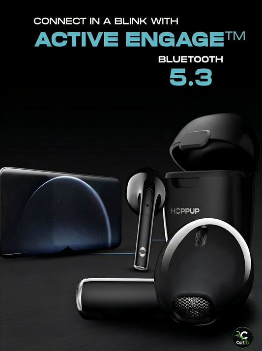 HOPPUP H25 TWS Earbuds – 25H Playtime | Bluetooth 5.3 | Noise Cancelling