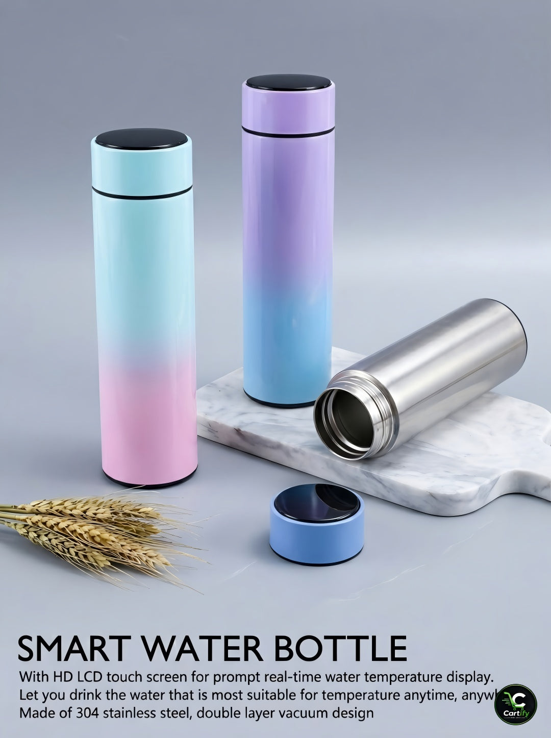Smart LED Temperature Display Vacuum Insulated Thermos Bottle – 304 Stainless Steel | Hot & Cold | 500ml