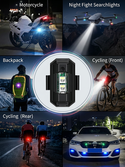 Pack of 4 Rechargeable LED Safety Strobe Lights | 7 Colors | Waterproof Warning Signal for Bikes, Cars & Helmets