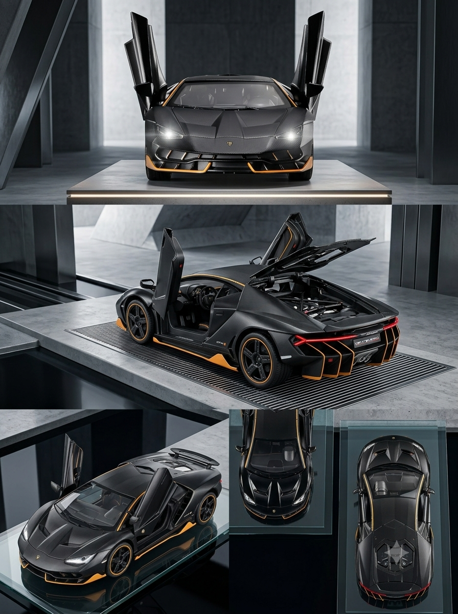 Lamborghini Sian Die-Cast Metal Toy Car 1:32 Scale with Lights, Sound & Pull Back Action