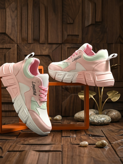 Women Stylish Casual Sneakers | Walking & Running Shoes | Party Wear Lace-Up Sneakers for Girls