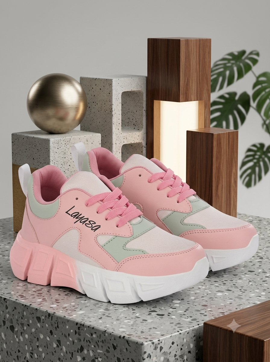 Women Stylish Casual Sneakers | Walking & Running Shoes | Party Wear Lace-Up Sneakers for Girls