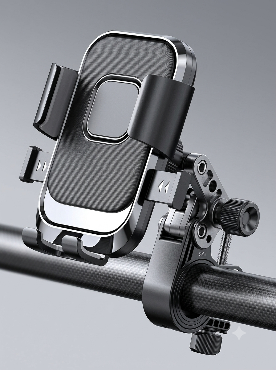 Hacksow 360° Rotatable Bike Mobile Holder | Secure Lock | Shockproof & Anti-Slip Design