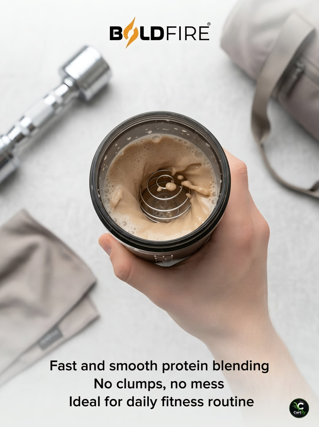 Premium Gym Shaker Bottle – Smooth Protein Mixing | Leakproof | 700ml(Black)