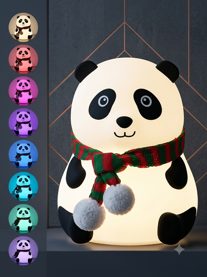 Crentila Rechargeable Panda Night Light – 7 Color LED Silicone Lamp for Kids & Nursery Decor