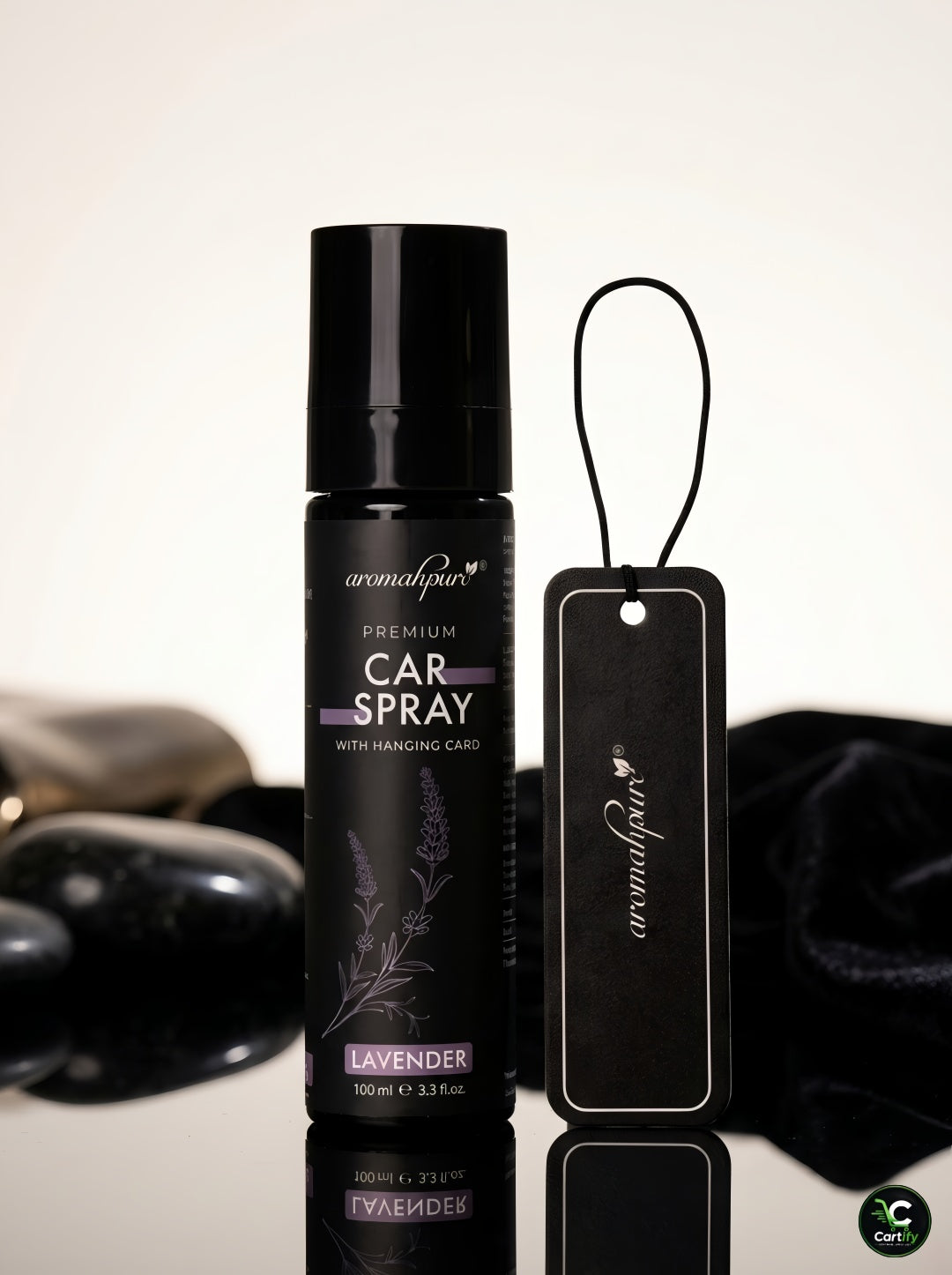 AROMAHPURE Lavender Car Perfume Spray | 100ml | Long-Lasting Freshness | With Hanging Card