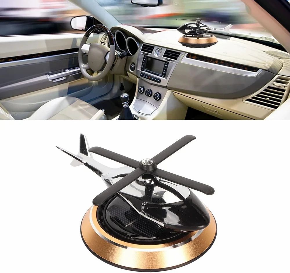 Rotating Helicopter Car Air Freshener Solar