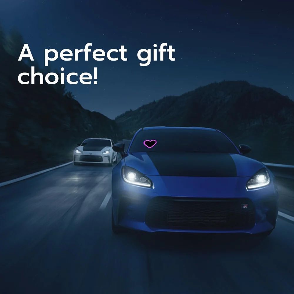 Heart Shaped LED Car Light – Rechargeable Solar Powered Romantic Ambient Neon Light for Car Interior & Window Decor