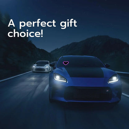 Heart Shaped LED Car Light – Rechargeable Solar Powered Romantic Ambient Neon Light for Car Interior & Window Decor