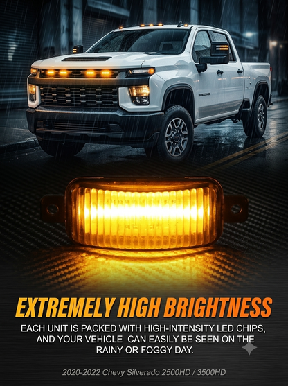 Premium 4x4 Front Grille LED Light – Universal Off-Road Amber Marker Lamp