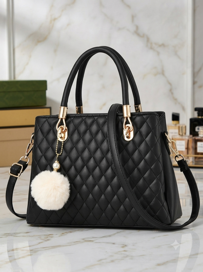 Elegant Quilted Women's Shoulder Tote Bag | Premium PU Leather Handbag | Stylish Everyday Purse