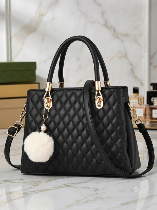 Elegant Quilted Women's Shoulder Tote Bag | Premium PU Leather Handbag | Stylish Everyday Purse