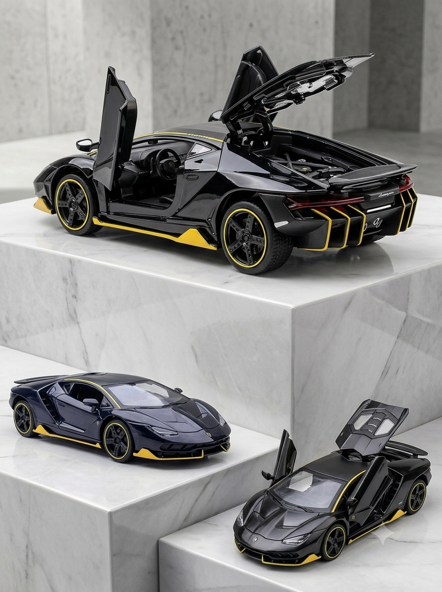 Lamborghini Sian Die-Cast Metal Toy Car 1:32 Scale with Lights, Sound & Pull Back Action
