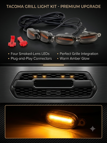 Premium 4x4 Front Grille LED Light – Universal Off-Road Amber Marker Lamp