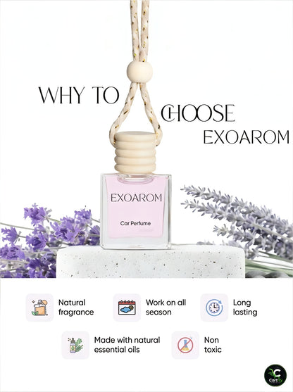 EXOAROM Hanging Pod Car Perfume Lavender & Sandalwood | Long-Lasting Freshness | Pack of 2