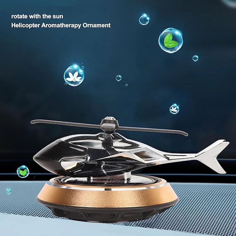 Rotating Helicopter Car Air Freshener Solar