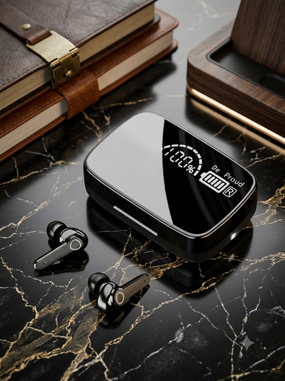 M19 TWS Wireless Bluetooth Earbuds | Bluetooth 5.3 | LED Display | Noise Cancelling | Type-C Charging