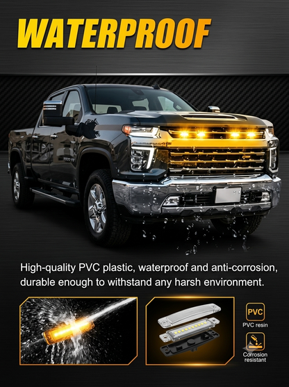 Premium 4x4 Front Grille LED Light – Universal Off-Road Amber Marker Lamp